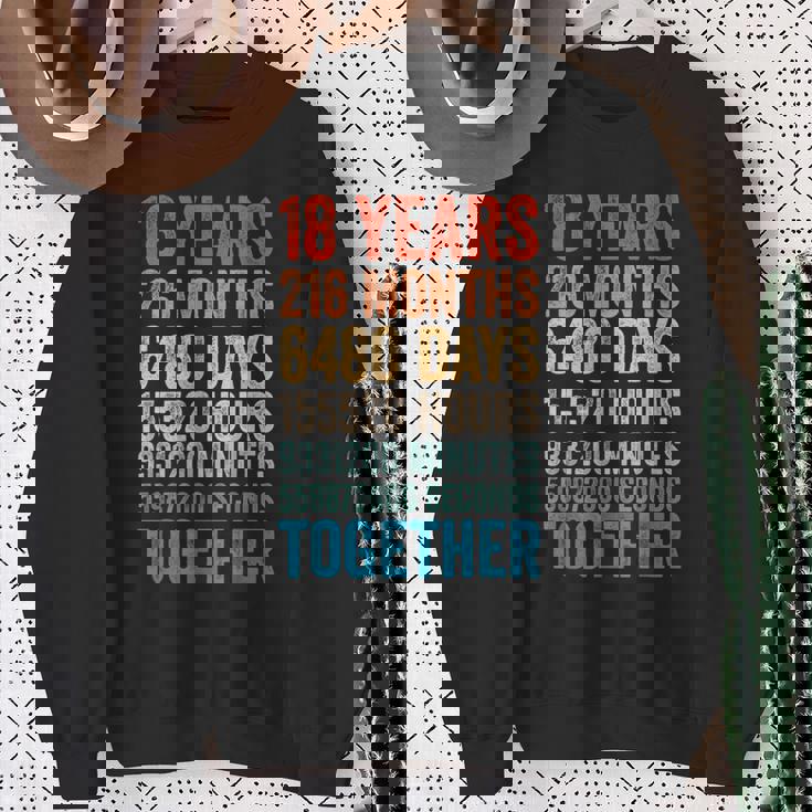 18年目の記念日 彼 彼女 カップル 18回目の結婚 スウェットシャツ 年配の女性への贈り物