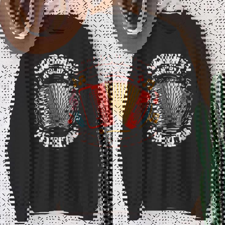 Accordionists Know How To Push Buttons 面白い レトロ アコーディオン スウェットシャツ 年配の女性への贈り物