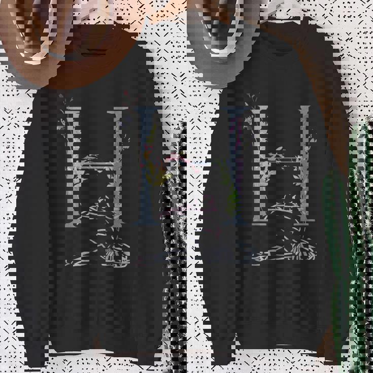 Balla バレリーナ イニシャル 名前 H、ダンス、モノグラム、バレエ スウェットシャツ 年配の女性への贈り物