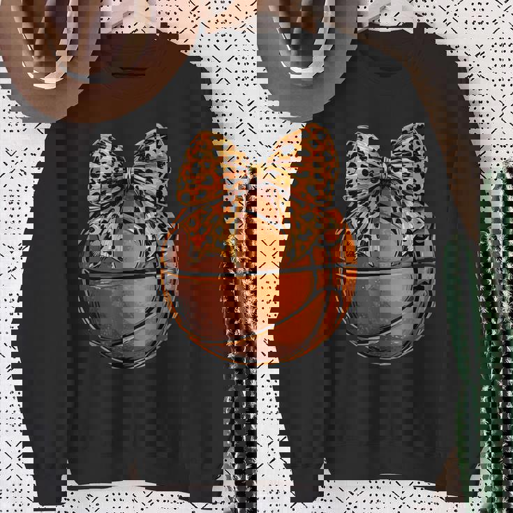 Basketball Coquette Bow Cute Basketball Player Sweatshirt Gifts for Old Women