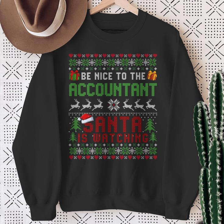 C'est Drôleois Gentil Avec Le Comptable Le Père Noël Regarde Noël Manche Longue Sweater e Cadeaux pour les femmes âgées
