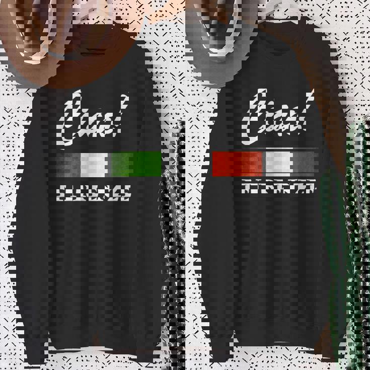 Ciao Italia トリコローレ イタリア国旗 フィレンツェ フィレンツェ イタリア 長袖tシャツ スウェットシャツ 年配の女性への贈り物