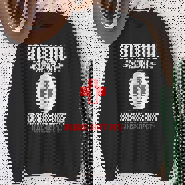 Emotionalupport Drinking Buddy Adultarcastic Humor スウェットシャツ 年配の女性への贈り物