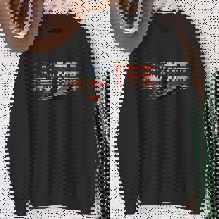 F-22 F22 ラプター ジェット戦闘機 アメリカ国旗 パイロット スウェットシャツ 年配の女性への贈り物