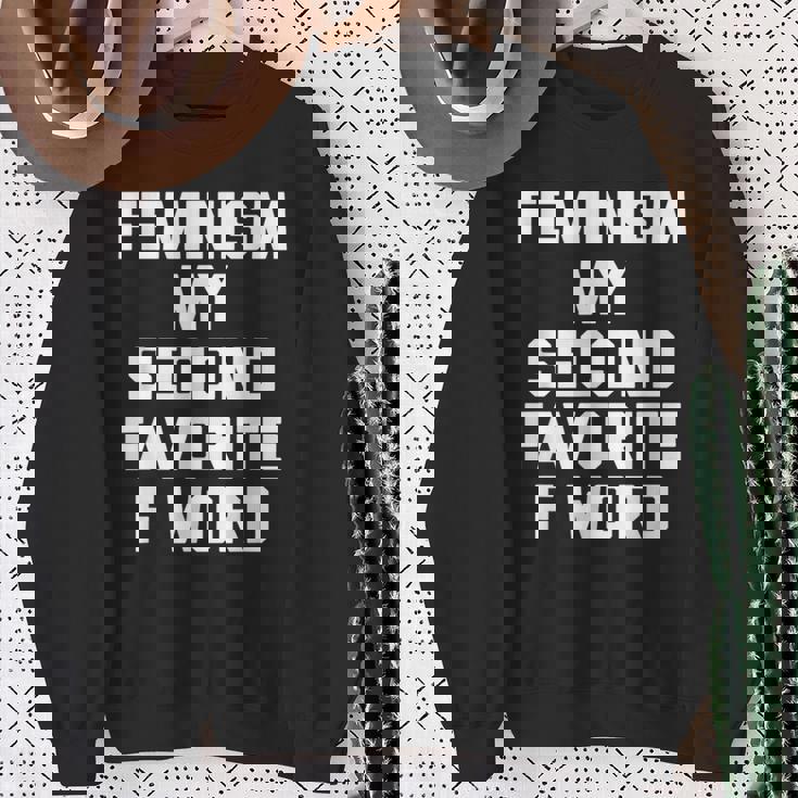 Feminism Myecond Favorite F Word ファニーフェミニスト スウェットシャツ 年配の女性への贈り物