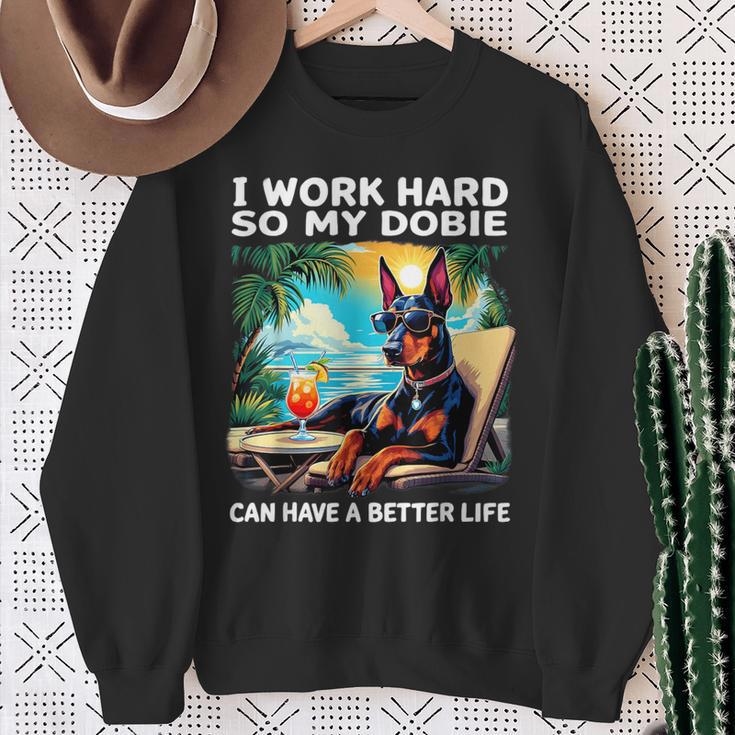 Doberman I Work Hard Doberman Lover Sweatshirt Gifts for Old Women Doberman I Work Hard Doberman Lover Sweatshirt Gifts for Old Women