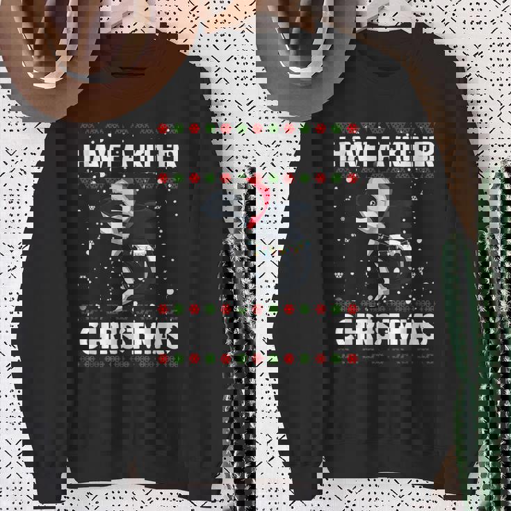Have A Killer Whale クリスマス サンタ アグリークリスマス シャチ ファニー スウェットシャツ 年配の女性への贈り物