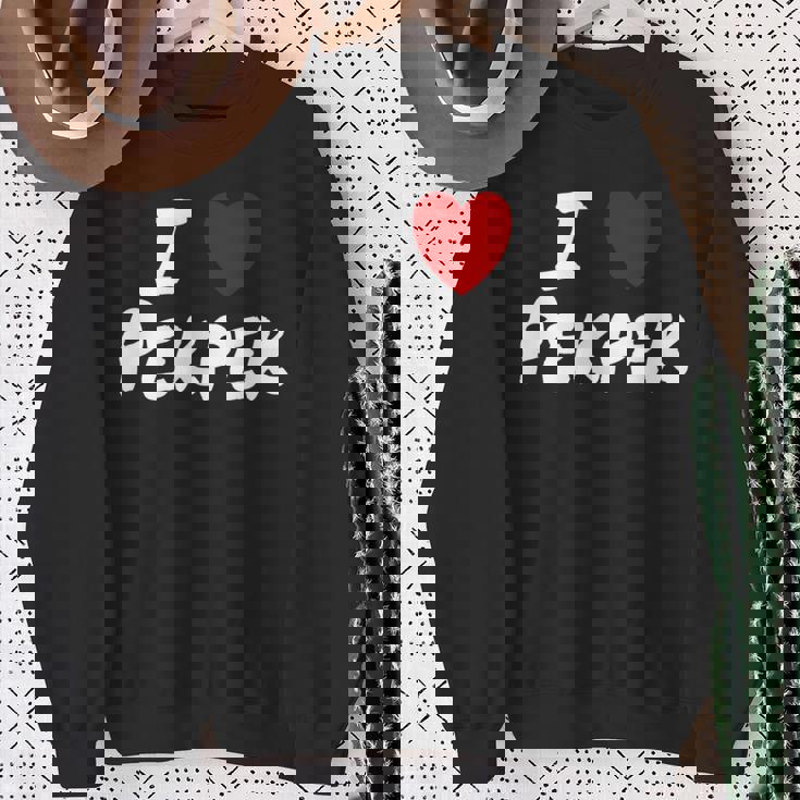 I Heart 愛 Pekpek フィリピンタガログ語 フィリピン フィリピン人 長袖tシャツ スウェットシャツ 年配の女性への贈り物