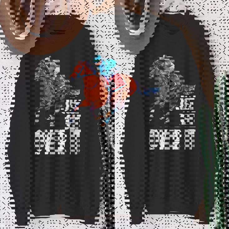 Just Get Over It 馬ショー ジャンピング乗馬 スウェットシャツ 年配の女性への贈り物