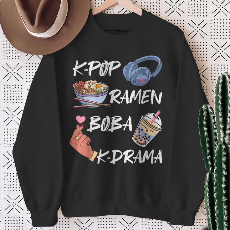 K-Pop Ramen Boba K-Drama Cuisineud-Coréenne Film Musique Amoureux Sweater e Cadeaux pour les femmes âgées