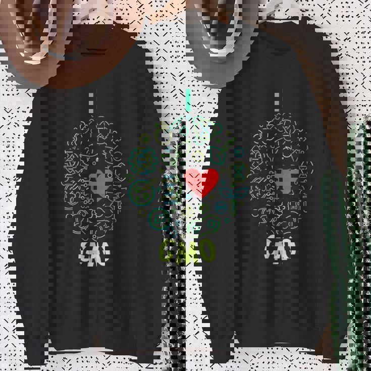 I Love Gmo ラウンドラインデザイン スウェットシャツ 年配の女性への贈り物