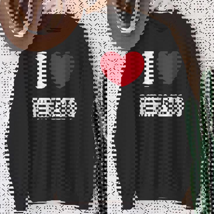 I Love Minato ミナトが大好きです スウェットシャツ 年配の女性への贈り物