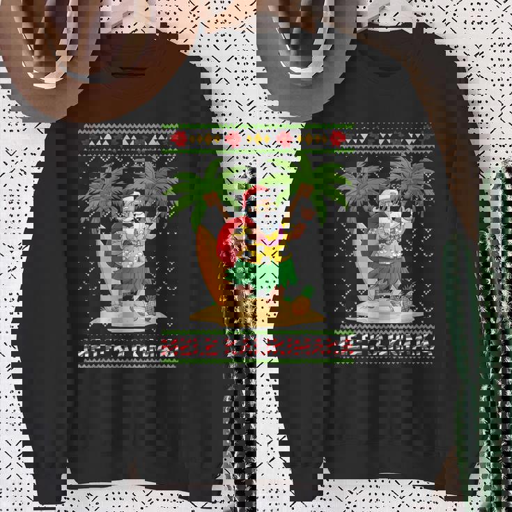 Mele Kalikimaka Retro Santa Shaka Hawaii Ugly Christmas Sweatshirt Gifts for Old Women