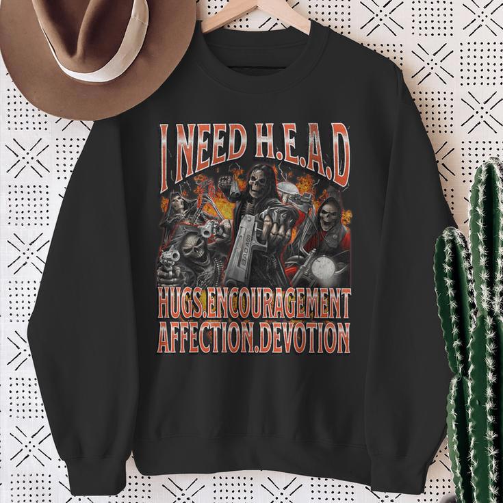 I Need Hugs Hard Skeleton Meme Bootleg Graphic Sweatshirt Gifts for Old Women
