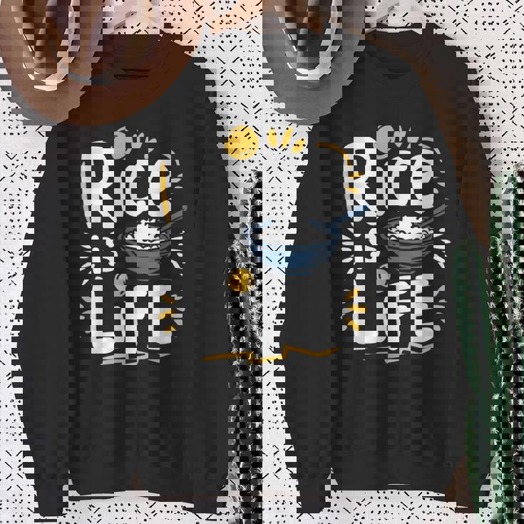 Rice Lover Food Rice Is Life Asian Food Lover Sweatshirt Gifts for Old Women