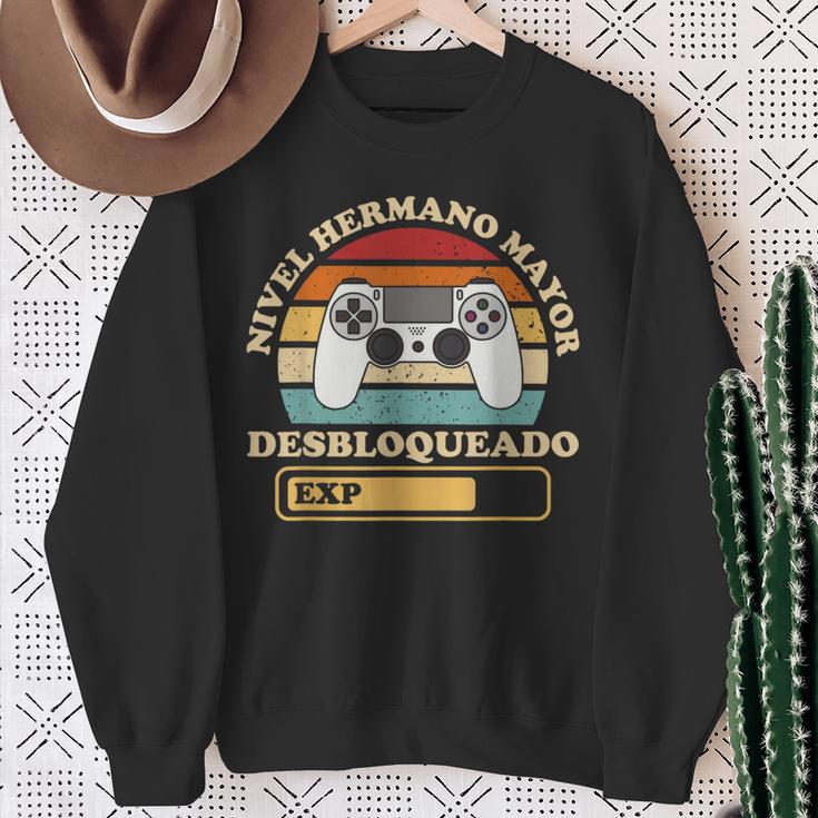 Videojuego Gaming Nivel Hermano Mayor Desbloqueado Gamer Camisa de entrenamiento Regalos para ancianas