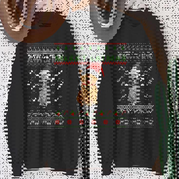 Weihnachten Mitüßer Katze Frohe Weihnachten Merry Catmas Sweatshirt Geschenke für alte Frauen