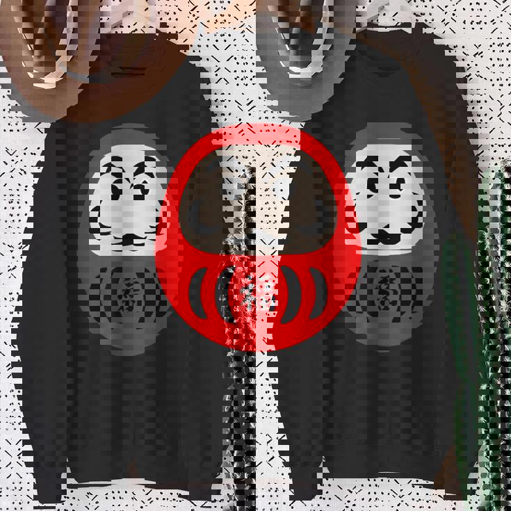 【だるま 福】面白い おもしろ 文字入り 開運グッズ 運気アップ 縁起物 ラッキー 和柄 ネタ ウケ狙い 日本 お土産 スウェットシャツ 年配の女性への贈り物