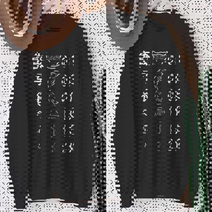 【餃子食べたい】視力検査 目 ぎょうざ おもしろ 面白い ウケる ふざけ ギャグ ネタ ウケ狙い 可愛い 笑える 変な スウェットシャツ 年配の女性への贈り物