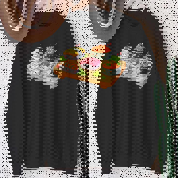 おもしろ寿司 かわいい かわいい 寝る食べ物 スウェットシャツ 年配の女性への贈り物