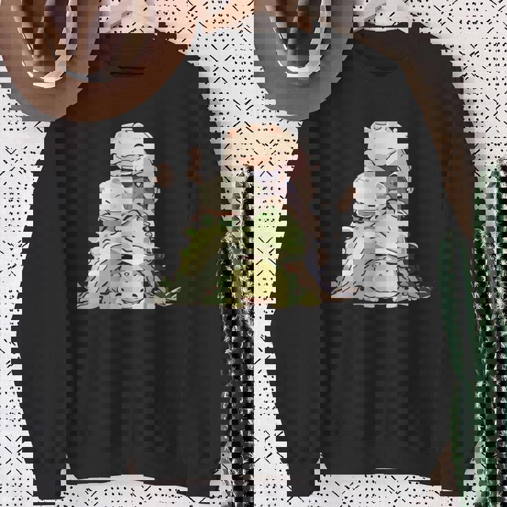 おもしろ爬虫類 かわいいトカゲ ヤモリ 動物 長袖tシャツ スウェットシャツ 年配の女性への贈り物