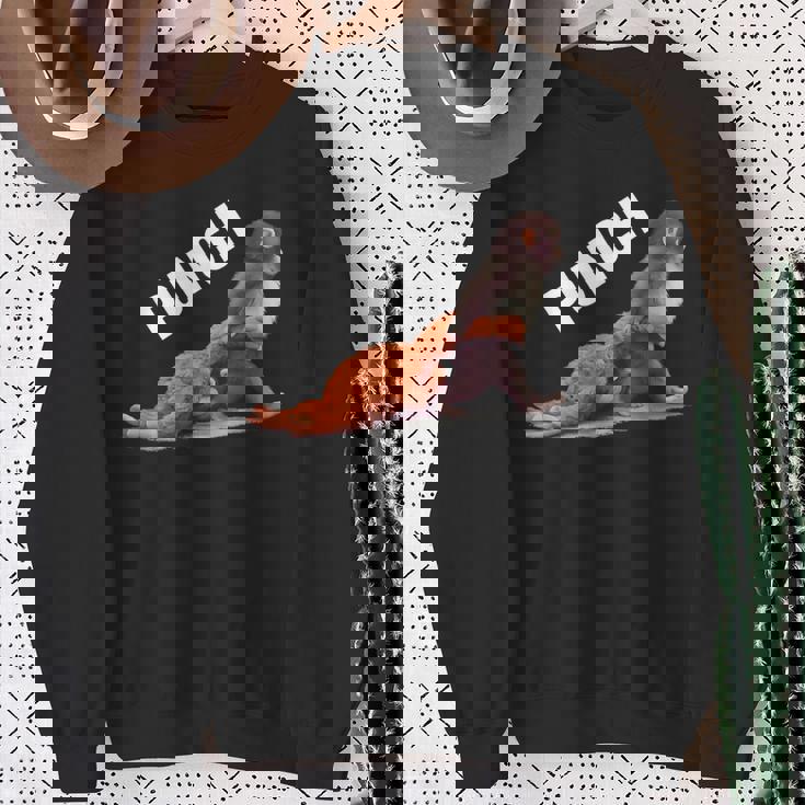 かわいい赤ちゃん猿の名前付きパンチシャツパンチモンキーサポーター スウェットシャツ 年配の女性への贈り物