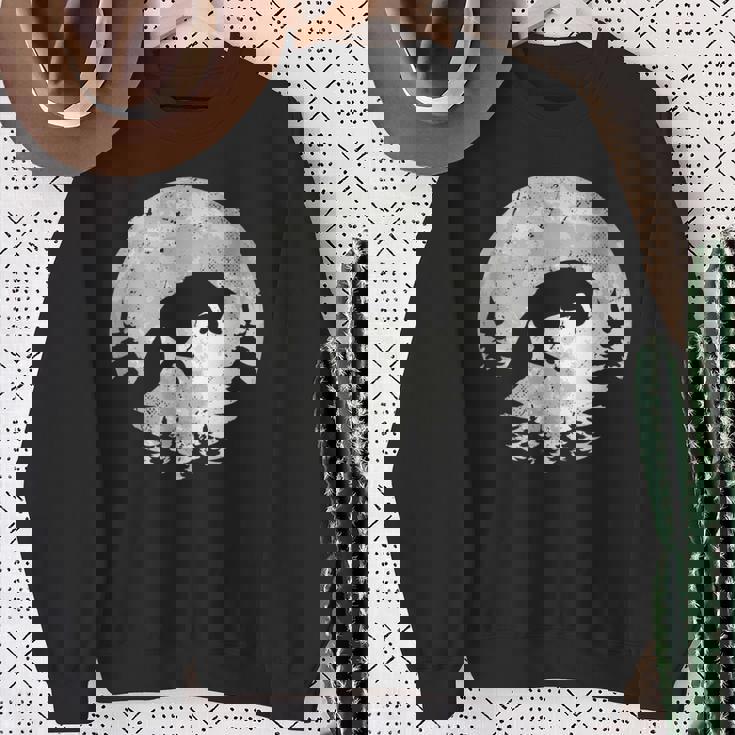 きつね 北海道 ムーンフォックスジャンプ 動物の自然を探している スウェットシャツ 年配の女性への贈り物