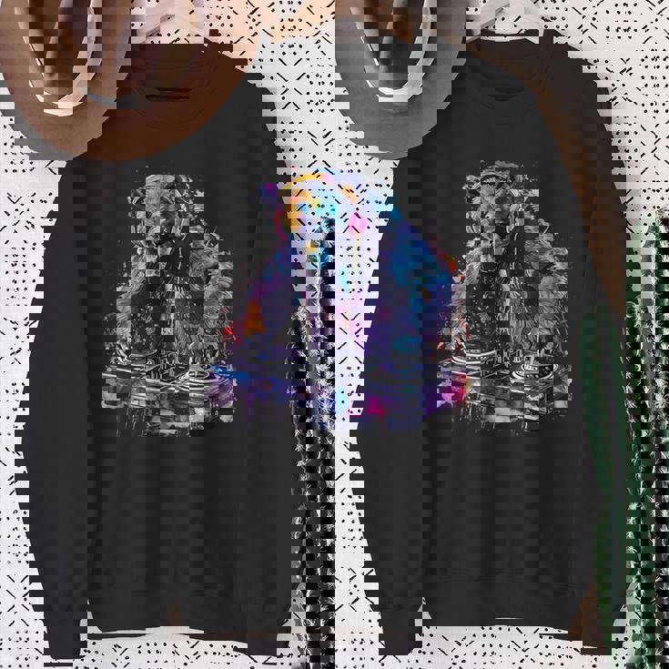 くま Dj ビートメーカー ターンテーブル Dj くま ダンス 音楽 熊の恋人 スウェットシャツ 年配の女性への贈り物