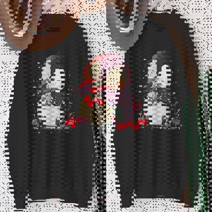 さくらんぼペンギン かわいい チェリー フルーツ アートワーク ペンギン好き スウェットシャツ 年配の女性への贈り物