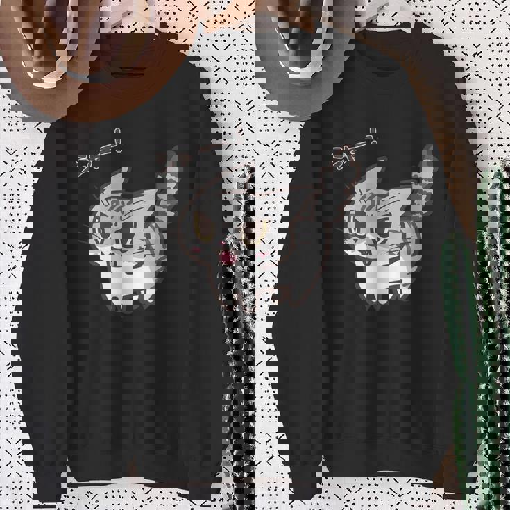 ねこシャーサバトラ白猫ver スウェットシャツ 年配の女性への贈り物