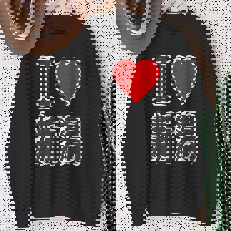 アイラブ・新潟（I Love ハート）Big 大きな文字 ハート【47都道府県】ジモティ お土産 面白 スウェットシャツ 年配の女性への贈り物