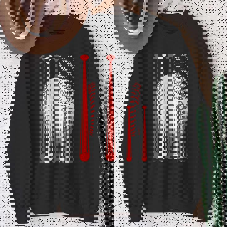 アメリカ 旗 国際的 ソフトボール 野球 メジャーリーグ プロリーグ スポーツ 名高い 大衆的 がいこく 選手会 長袖tシャツ スウェットシャツ 年配の女性への贈り物