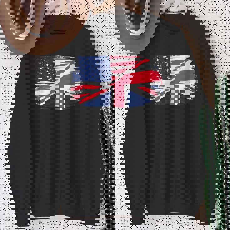 アメリカの国旗-ユニオンジャック-イギリスの国旗 Usa Flag Union Jack Uk Flag スウェットシャツ 年配の女性への贈り物