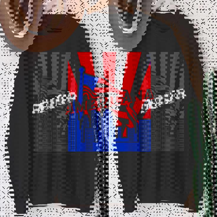 アメリカーナ、都市、旗、Bjj、柔術、Mma、ファイティング、ボックス。 スウェットシャツ 年配の女性への贈り物