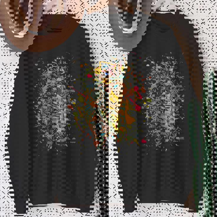 アメリカ先住民のココペリ カラフルスプラッシュ4 ファンの楽しみ スウェットシャツ 年配の女性への贈り物