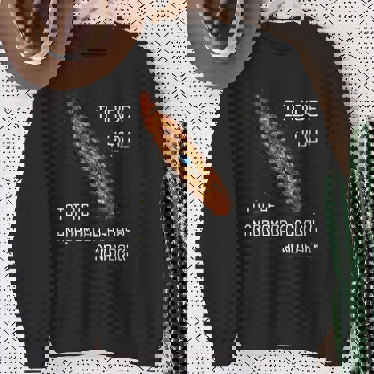 アンドロメダ銀河とバックsf宇宙へ愛してる スウェットシャツ 年配の女性への贈り物