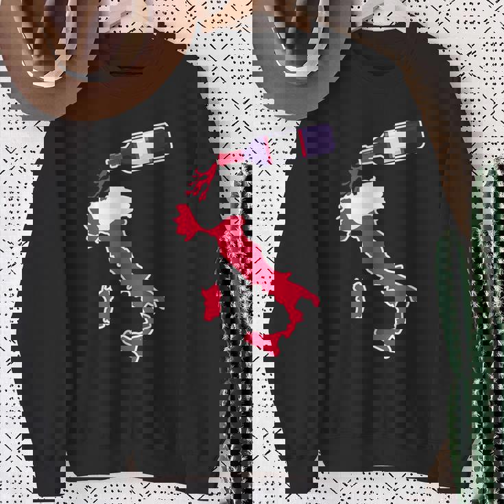 イタリアワインシャツ 地図 イタリアバケーション スウェットシャツ 年配の女性への贈り物