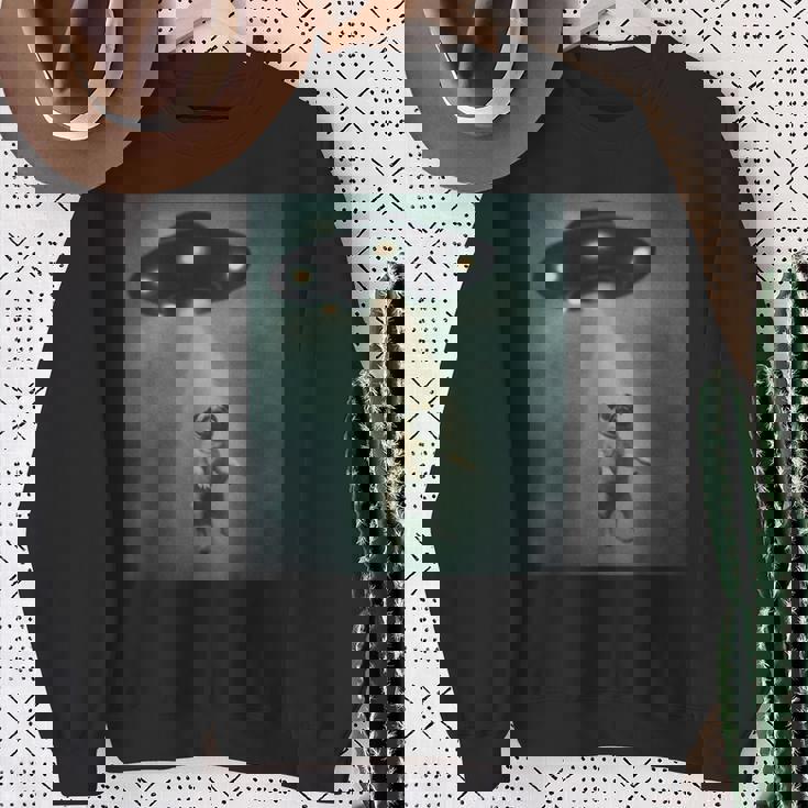 エイリアン誘拐パグ Ufo 面白い宇宙犬デザイン スウェットシャツ 年配の女性への贈り物