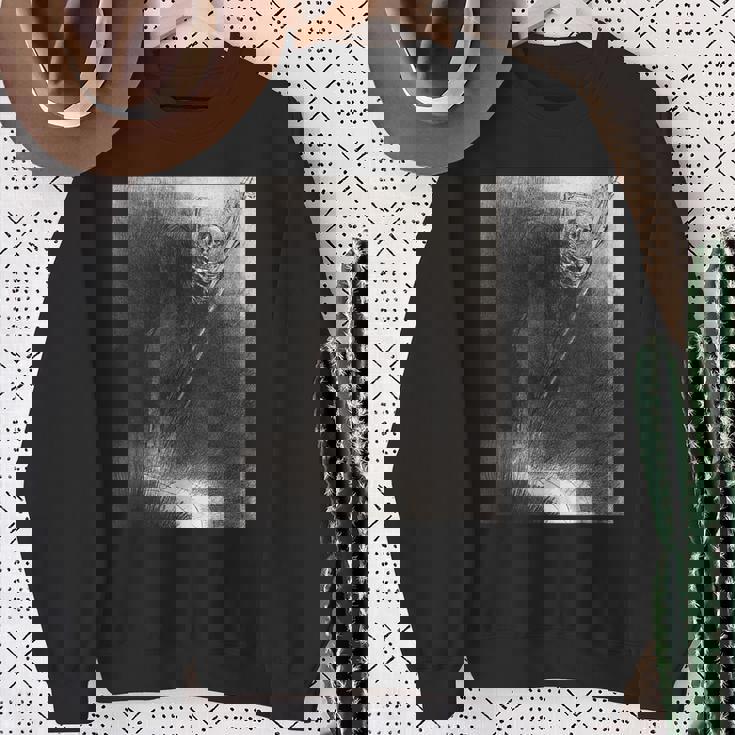 オディロン・ルドン著「そして彼にかかった彼の名は死だった」 スウェットシャツ 年配の女性への贈り物