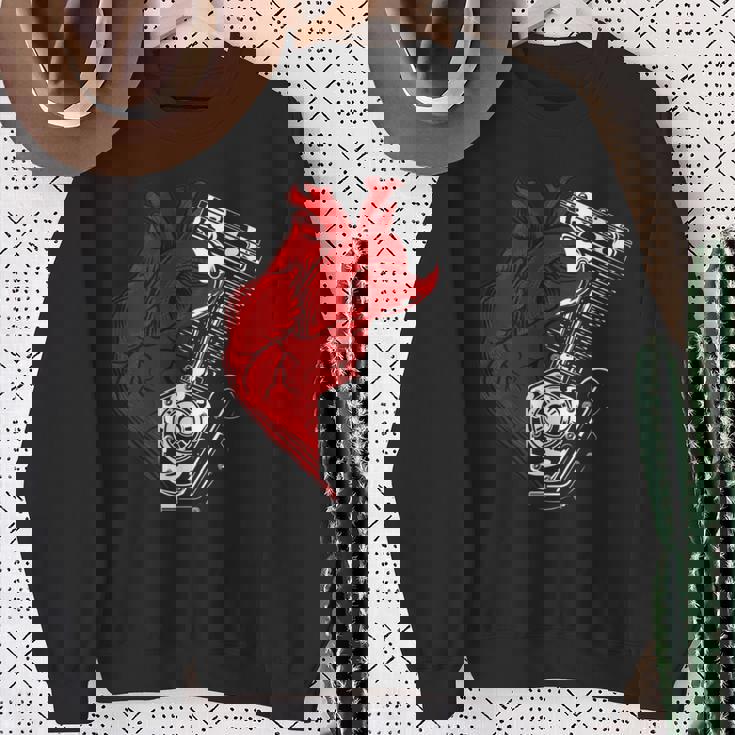 オートバイ エンジン バイカー アンチバレンタインデー 面白いグラフィック 長袖tシャツ スウェットシャツ 年配の女性への贈り物