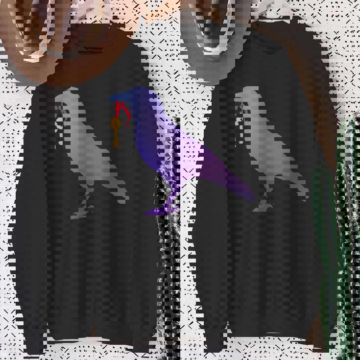 カラス カラス カラス シャツ ゴールド キーホルダー 青い鳥 カラス スウェットシャツ 年配の女性への贈り物