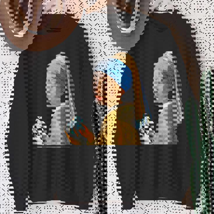 ゲーム モナリザ 面白いtシャツ ゲーマー ネタ 入り メンズ おもしろ 面白い 服 フェルメール グッズ スウェットシャツ 年配の女性への贈り物