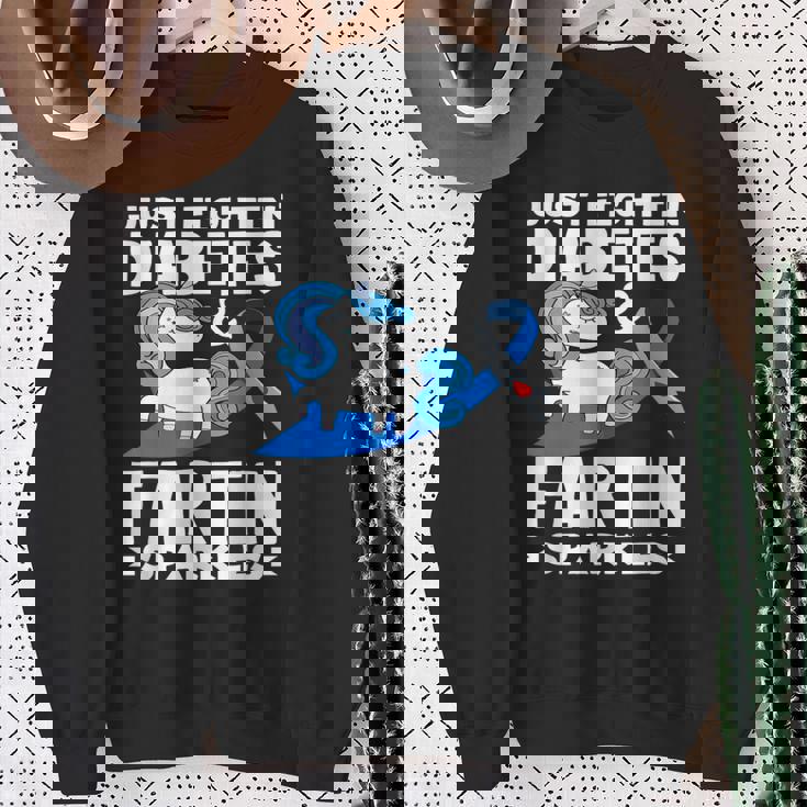 ジャスト・ファイティン・ダイアベティス＆ファーティン・スパークルズ 1型糖尿病 スウェットシャツ 年配の女性への贈り物