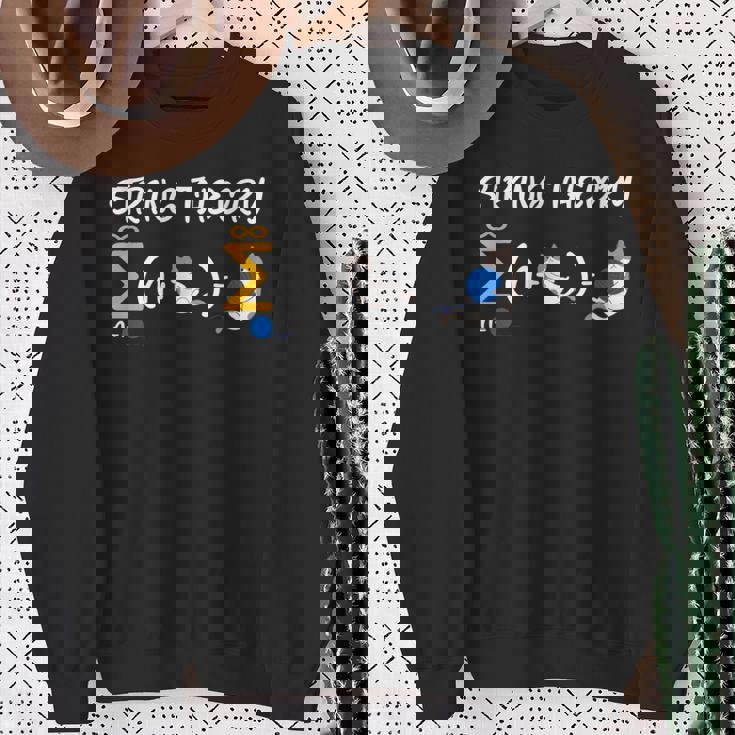 ストリング理論科学オタク物理学シュレディンガー猫 長袖tシャツ スウェットシャツ 年配の女性への贈り物