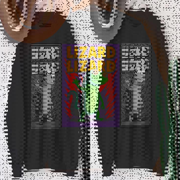 トカゲトカゲミームコミックポスター スウェットシャツ 年配の女性への贈り物