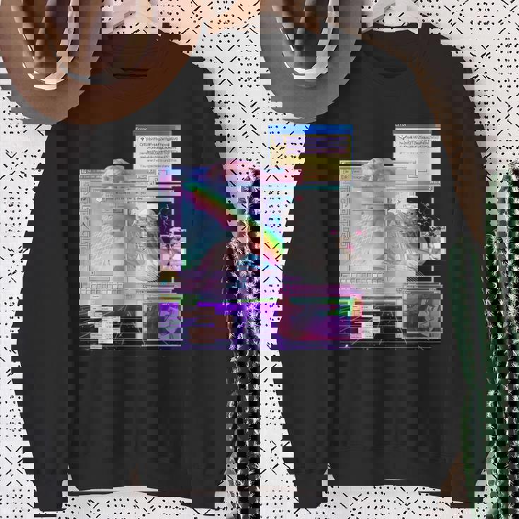 トリッピーサイバー美的ヴェイパーウェイヴインターネットクラシックアート スウェットシャツ 年配の女性への贈り物