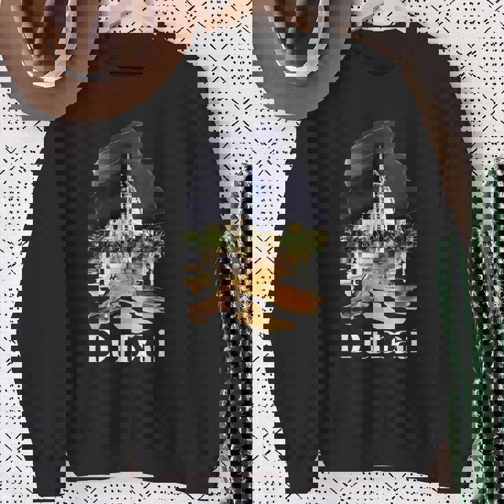 ドバイ Uae お土産絵画 ドバイの街 シャツ 長袖tシャツ スウェットシャツ 年配の女性への贈り物