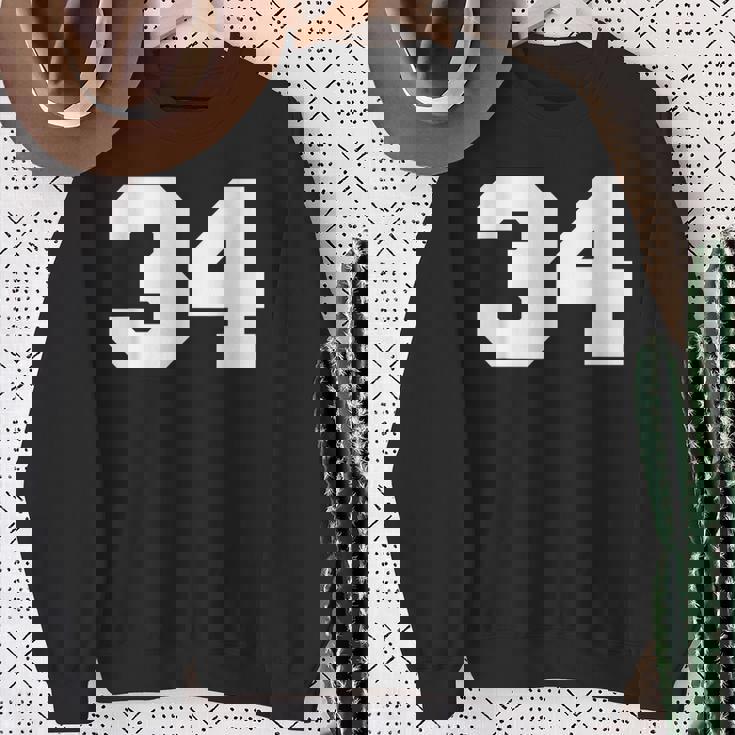 ナンバー34 スポーツジャージプレーヤー 34 ファン フロントプリント ヴァーシティ スウェットシャツ 年配の女性への贈り物