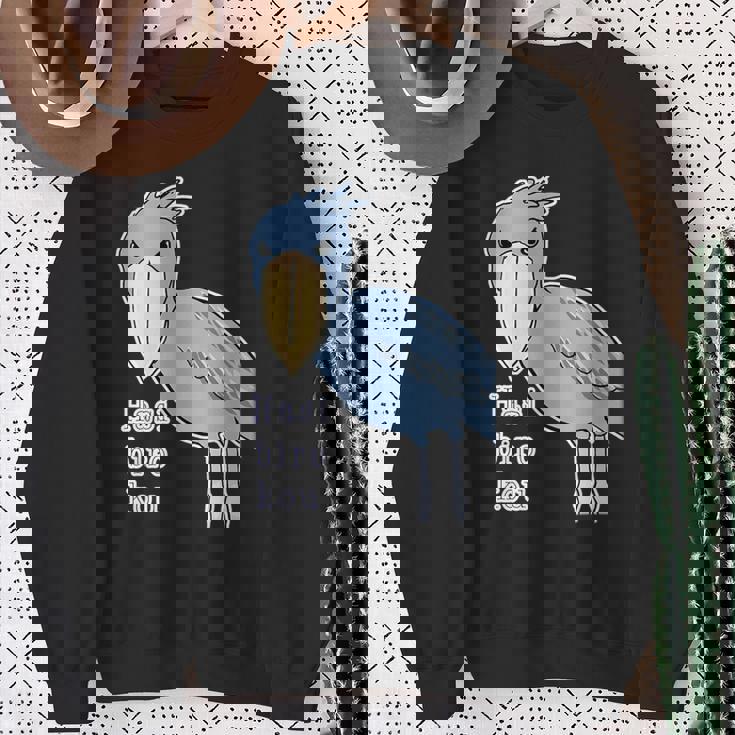 ハシビロコウさん『ビッグ プリント』青い鳥【どうぶつフレンズ】ゆるくて かわいい 動物園 長袖tシャツ スウェットシャツ 年配の女性への贈り物