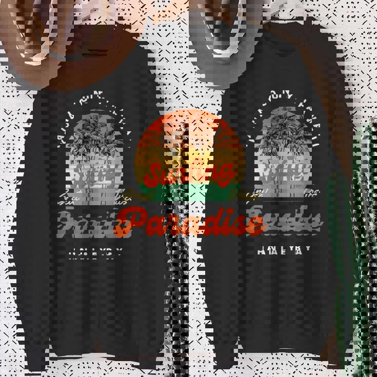 ハナレイ ベイ ハワイ カウアイ島 長袖tシャツ スウェットシャツ 年配の女性への贈り物